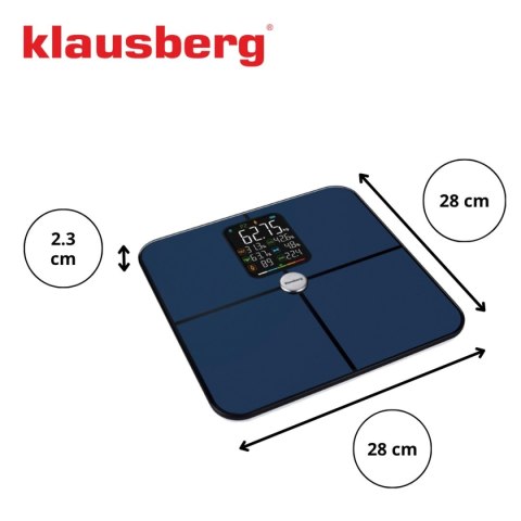 ANALITYCZNA WAGA ŁAZIENKOWA SMART IOS ANDROID KLAUSBERG KB-7940