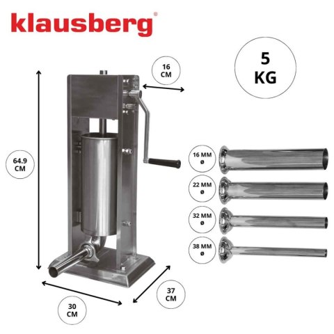 PROFESJONALNA NADZIEWARKA DO KIEŁBASY 5kg KLAUSBERG KB-7930