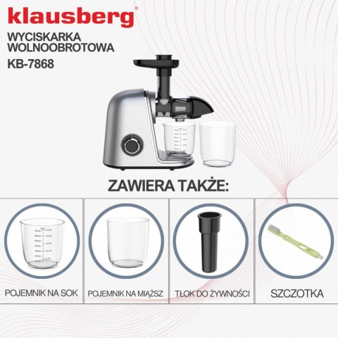 SOKOWIRÓWKA WYCISKARKA WOLNOOBROTOWA KLAUSBERG KB-7868