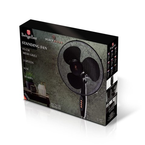 WENTYLATOR PODŁOGOWY OSCYLACYJNY BERLINGER HAUS BH-9130 BLACK ROSE
