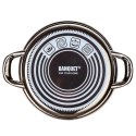 GARNEK EMALIOWANY 22cm 3,7L Z POKRYWĄ BANQUET METALLIC BLACK