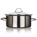 GARNEK EMALIOWANY 24cm 3,7L Z POKRYWĄ BANQUET METALLIC BLACK