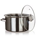 GARNEK EMALIOWANY 26cm 6L Z POKRYWĄ BANQUET METALLIC BLACK