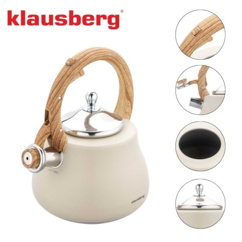 CZAJNIK STALOWY Z GWIZDKIEM 2,8L KLAUSBERG KB-7919