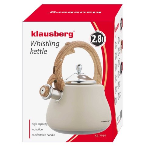 CZAJNIK STALOWY Z GWIZDKIEM 2,8L KLAUSBERG KB-7919
