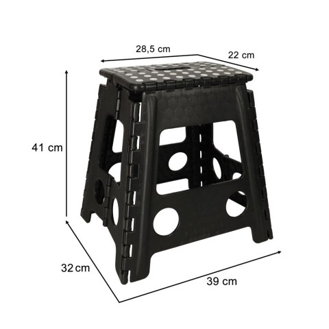 Stołek taboret składany antypoślizgowy 39,5 cm czarny