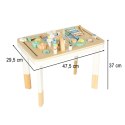 Tablica manipulacyjna LULILO LUDO stolik drewniany sensoryczny 2w1 miętowy