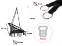 Huśtawka LUARO fotel bocianie gniazdo z poduszką czarne 80cm 150kg