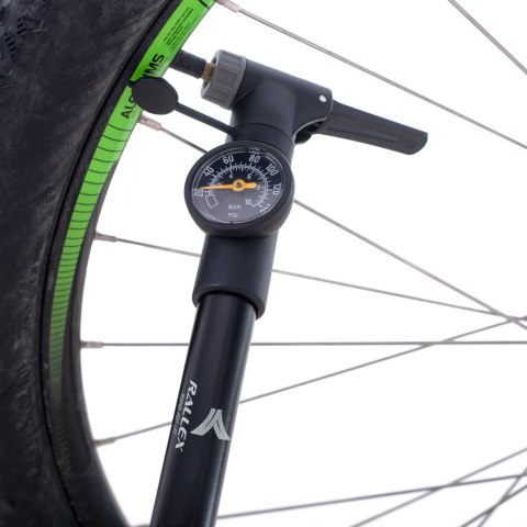 Pompka do roweru z manometrem RALLEX rowerowa ręczna do piłki materaca z uchwytem na rower