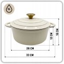 EMALIOWANY GARNEK ŻELIWNY 26cm 5L HAGE CREAM
