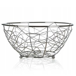 KOSZYK STALOWY SREBRNY NA OWOCE 23cm BANQUET VANITY