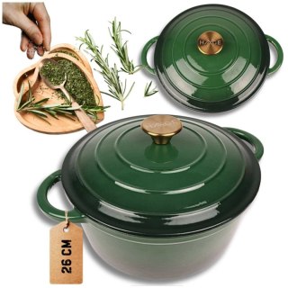 EMALIOWANY GARNEK ŻELIWNY 22cm 3L HAGE ZIELONY