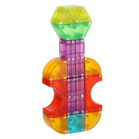 Klocki magnetyczne konstrukcyjne świecące elementy figury 3D 134 el.