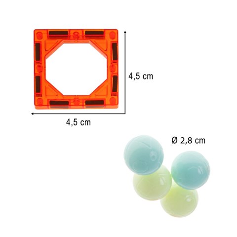 Klocki magnetyczne marble tor kulkowy świecący 75 elementów