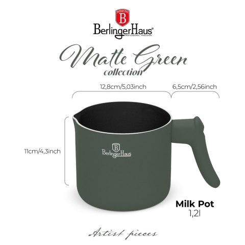 Garnek do mleka 1,2 L BerlingerHaus Matte Green BH-8204