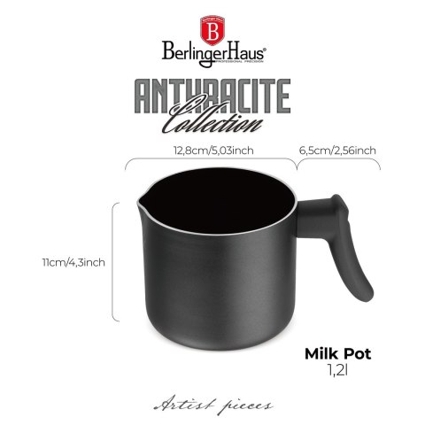 Garnek do mleka 1,2l BerlingerHaus Antracit BH-8135