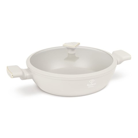 Garnek niski z pokrywką 30 cm Fashion TV FTV-0067 Matte Cream Gold