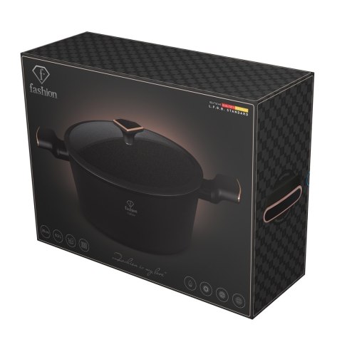 Garnek z pokrywką 28cm Fashion TV FTV-0039 Matte Black- Rose Gold