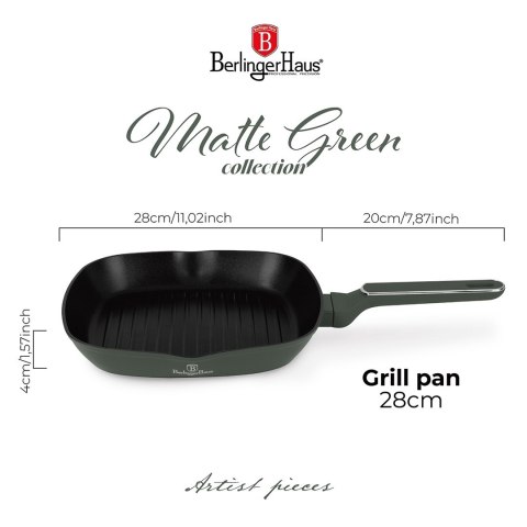Patelnia grilowa 28cm Matte Green Collection BerlingerHaus BH-8161