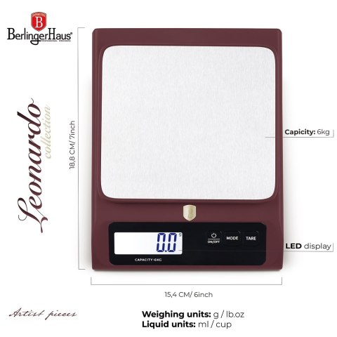 Waga kuchenna elektroniczna BerlingerHaus BH-9915 Leonardo Collection