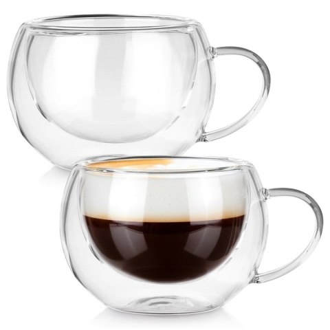 SZKLANKI TERMICZNE 2szt. 280ml Z PODWÓJNĄ SCIANKĄ DO KAWY HERBATY 139818