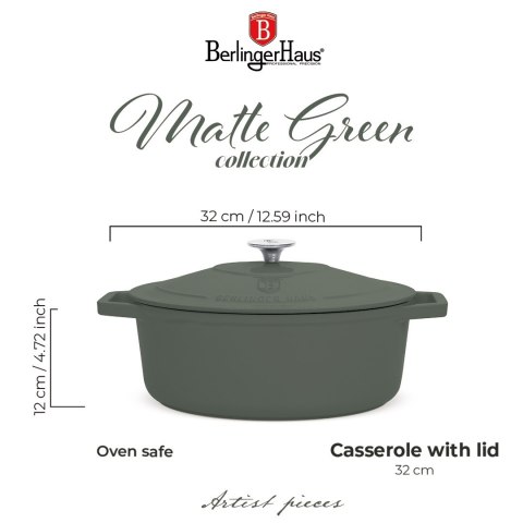 Garnek żeliwny 5,56 L. 32 cm BerlingerHaus BH-8968 Matte Green