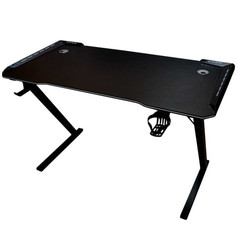 Biurko gamingowe LED podświetlenie RGB uchwyty komputerowe dla gracza 120x60cm