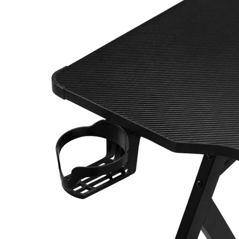 Biurko gamingowe z nadstawką LED RGB uchwyty komputerowe dla gracza 120x60cm