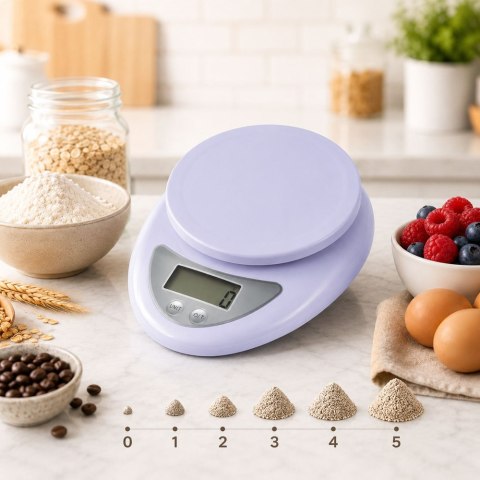 Elektroniczna waga kuchenna z wyświetlaczem 5 kg