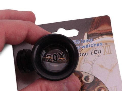 Lupa jubilerska kieszonkowa do oka 20x dioda led