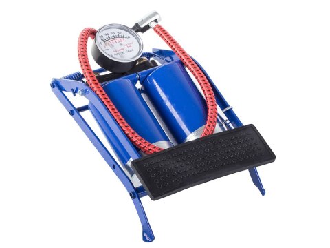 Pompka nożna samochodowa dwa tłoki rower końcówki