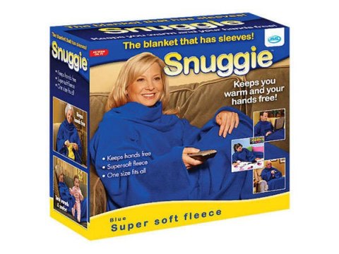 Koc z rękawami snuggie polarowy do czytania różowy