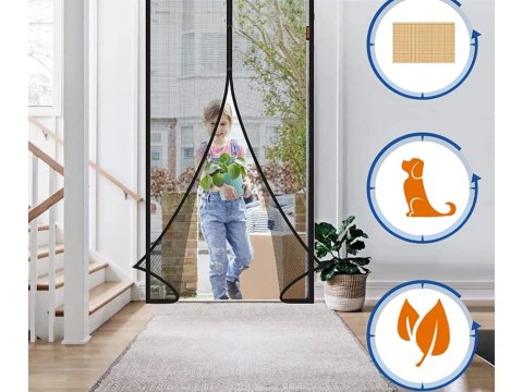 Moskitiera magnetyczna na drzwi balkonowe drzwiowa mocna siatka 100x210