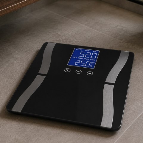 Analityczna waga łazienkowa 180kg szklana lcd