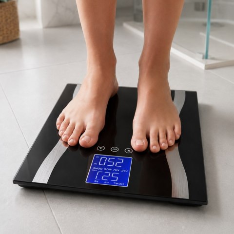Analityczna waga łazienkowa 180kg szklana lcd