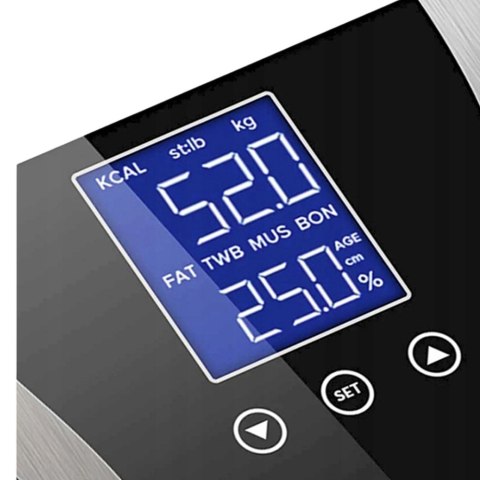 Analityczna waga łazienkowa 180kg szklana lcd
