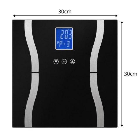 Analityczna waga łazienkowa 180kg szklana lcd