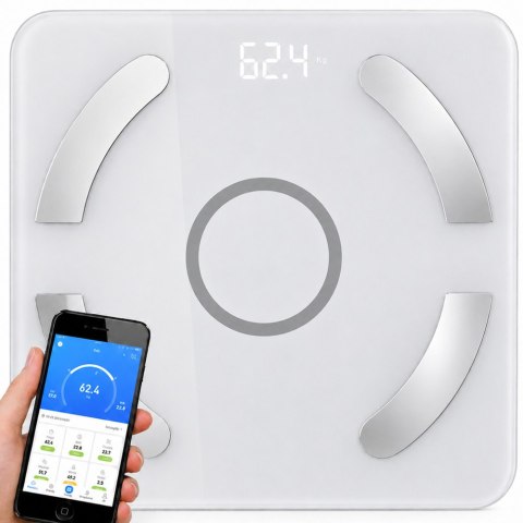 Analityczna waga łazienkowa bluetooth 180kg szkło