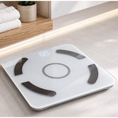 Analityczna waga łazienkowa bluetooth 180kg szkło