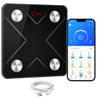 Analityczna waga łazienkowa bluetooth szklana lcd