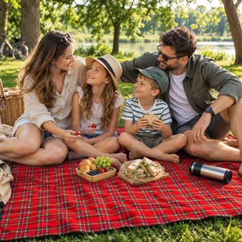 Koc piknikowy plażowy wodoodporny biwak plaża duży z izolacją xxl 150x200cm