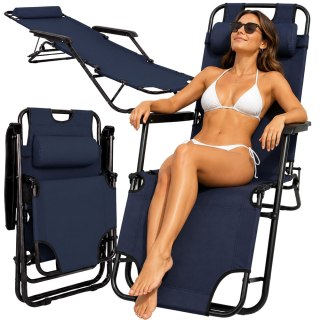 Leżk składany ogrodowy fotel plażowy zero gravity 2w1 krzesło turysytyczne