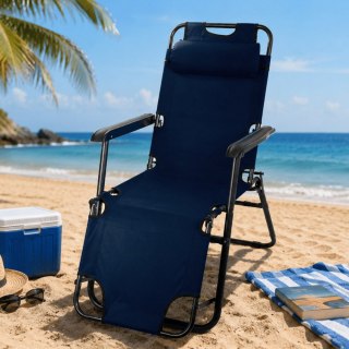 Leżk składany ogrodowy fotel plażowy zero gravity 2w1 krzesło turysytyczne