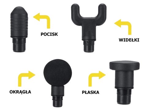 Pistolet do masażu bezprzewodowy masażer 4 głowice