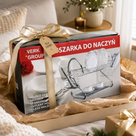 Suszarka do naczyń dwupoziomowa stojąca ociekacz