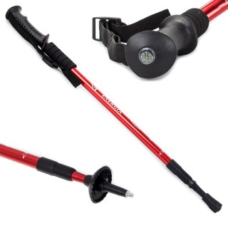 Teleskopowe kijki kije nordic walking kolor czerwony