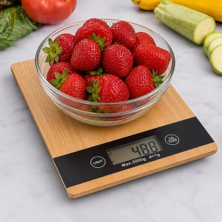 Waga kuchenna bambusowa elektroniczna lcd do 5 kg