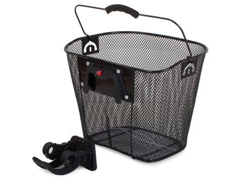 Duzy kosz rowerowy metalowy koszyk do roweru click