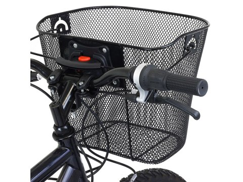 Duzy kosz rowerowy metalowy koszyk do roweru click