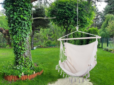 Hamak brazylijski ogrodowy fotel wiszący krzesło bujak huśtawka boho balkon